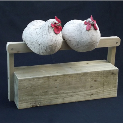 Roosting Hens, pair